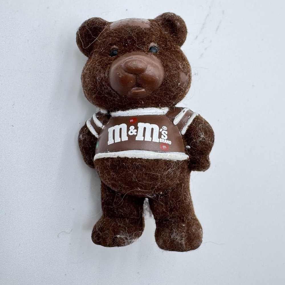 (2) Vtg Mars Flocked Fuzzy Teddy Bear Plain M&Ms + Snickers‎ Candy Collectible - Picture 5 of 7